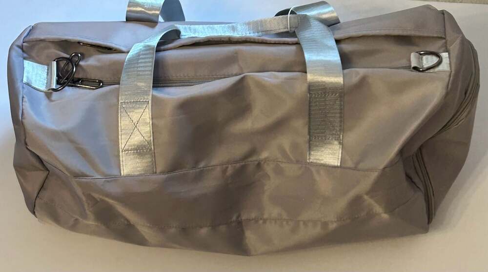 Halara Grey Nylon Gym Duffle Bag with Shoe Compartment - Picture 3 of 9